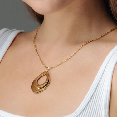 Drop Name Necklace - Custom Name Necklace - Gifts for Mom - Personalized Gift - Birthday Gifts for Her Necklace Gold / 2 Drops Brother & Sisters